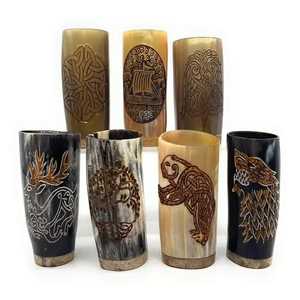 แก้วมักลายฮอร์นธรรมชาติของแท้แก้วดื่มกาแฟไวกิ้งแก้วลายสัตว์ทะเล - Product Image 4