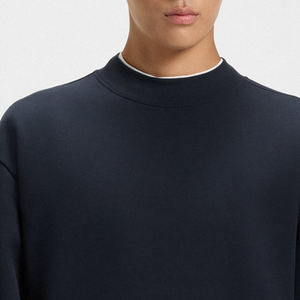 Sweat-shirt à col rond pour homme avec couleur unie et logo personnalisé, prix avantageux pour les acheteurs en gros / Poignets côtelés - Product Image 2