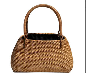 Sac cabas tendance en rotin, sac en paille marocain, panier français, sac cabas en paille tressée, sac de plage en paille - Product Image 1