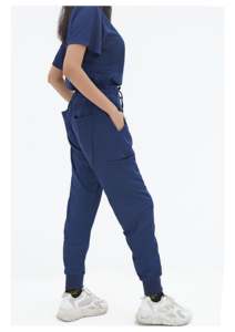 เสื้อคอปกคอวีเครื่องแบบทางการแพทย์สำหรับผู้ชายและผู้หญิงเครื่องแบบโรงพยาบาลสำหรับคลินิกความงามร้านเสริมสวยชุดพยาบาล - Product Image 4