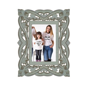 Cadre photo en bois MDF élégant fait à la main cadre photo sculpté pour décoration murale cadeau décoratif en bois - Product Image 2