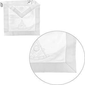 Past Master Mason white Apron Hand Embroidered with Square & Compass 100% Lambskin Masonic Apron - Product Image 2
