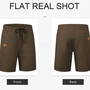 Pantalones cortos de punto de peso pesado de algodón de último estilo para hombre con cordones pantalones cortos sueltos con múltiples bolsillos para hombre - Product Image 5