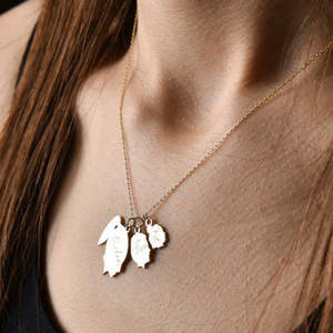 Personnalisable 14K Plaqué Or Laiton Silhouette Collier pour Femmes Mignon Lien Chaîne pour Anniversaire Occasions Anniversaire Mode - Product Image 1