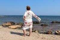Peignoir en tissu à motifs de mousseline turque adapté à la plage maison hôtel sauna utilisation imprimé doux séchage rapide à capuche lavable