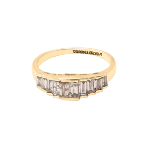 แหวนแต่งงานสำหรับผู้หญิงประดับเพชรทรงบาแกตต์ไร้ตำหนิจาก Memoria Jewels ชุบทองคำสีกุหลาบ พร้อมการฝังแบบเบเซลที่ได้รับการรับรอง - Product Image 2