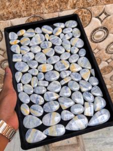 Cabujón de jaspe de Rodocrosita azul de grado AAA, piedra preciosa suelta pulida Natural y personalizada para uso multiusos, piedra verde - Product Image 4