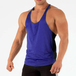 Mark's Top Pick 2024 débardeur de gymnastique décontracté pour hommes emmanchures surdimensionnées 100% coton Fitness gilet brodé Singlet T-Shirt - Product Image 2