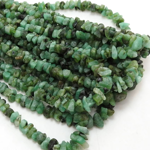 Perles brutes naturelles vert émeraude pierre brute en vrac 8 pouces brin 9X4MM environ fournitures de fabrication de bijoux - Product Image 1