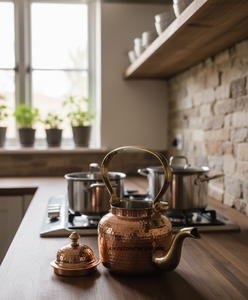 Luxury Artisanal Copper Tea <b>Kettle</b> with <b>Metal</b> Handle 2L Capacity Vintage Farmhouse Style Eco-Friendly - Product Image 2