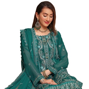 Luxe élégant femmes 3 pièces en mousseline de soie costumes Original Bin Hameed Volume Zabeen marque indien et pakistanais fête porter Style - Product Image 1