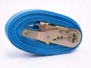 Sangle à cliquet rétractable en polyester bleu, taille personnalisée, avec crochets de fixation, pour transport lourd - Product Image 4