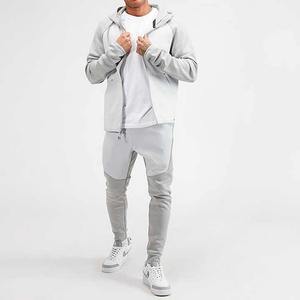 Vente en gros OEM Premium Quality Patchwork Full Zip Up Hoodie Jogger Tracksuits Private Labels et Logo 2 Piece Sweatsuit Set - Product Image 6