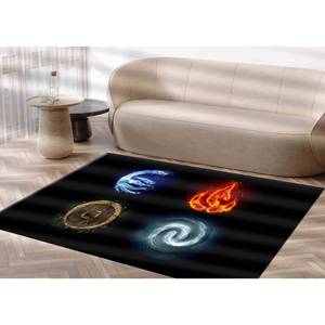 Tapis imprimé géométrique, décoration de bureau moderne, design élémentaire terrestre, cadeau personnalisé pour intérieur, tapis fin non tissé - Product Image 2