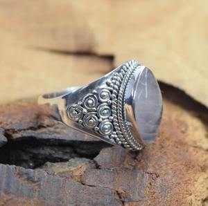 Tendance 925 Sterling Silver Rose Quartz Gemstone Anneau Bijoux À La Main Argent Boho Style Anneau Bijoux Pour Femmes Cadeau Pour Les Filles - Product Image 4