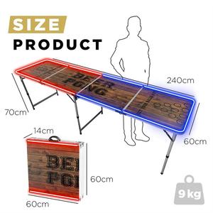 Mesa de juego de fiesta personalizable plegable al aire libre ajustable portátil LED para uso en la playa MARCO DE MDF de aluminio duradero mesa de cerveza Pong - Product Image 5