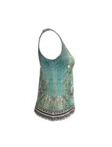 Camisola 3D con estampado de flores de verano para mujer, chaleco sin mangas transpirable con cuello en V, tejido de nailon a la moda para niñas, 2017 - Product Image 2