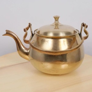 Vintage Brass <b>Kettle</b> Brass Tea <b>Kettle</b> simple design om the sides Vintage solid brass - Product Image 4