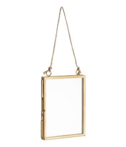 Many Stock <strong>Size</strong> and Shape Brass Wall Hanging Mini Photo <strong>Frame</strong> with Chain Double Sided Glass <strong>Floating</strong> <strong>Frame</strong> - Product Image 2