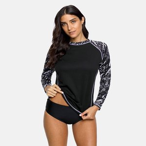 Custom Sublimated Sports Wear <b>Women's</b> Full Sleeve One-Piece <b>Rash</b> <b>Guard</b> Swimwear for Surfing & Running Top Wear - Product Image 2