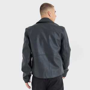 Quantité en vrac emballage personnalisé veste motard en cuir pour hommes Collection hiver grande personnalité veste en cuir pour hommes - Product Image 4