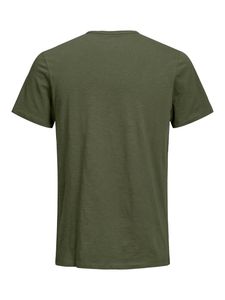 เสื้อยืดคอวีผ้าฝ้ายถักน้ำหนักเบา ระบายอากาศได้ดี 100% สำหรับผู้ชาย สวมใส่สบายๆ มีโลโก้ด้านหน้า สินค้าขายดี - Product Image 4