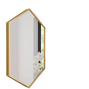 Miroir mural suspendu en métal doré fait à la main pour bureau, maison, chambre à coucher, salon, porte d'entrée, décoration murale - Product Image 6
