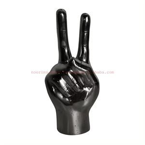 สินค้ามาใหม่รูปปั้นตกแต่งโต๊ะทำด้วยมือแบบอเมริกันที่วางมือถือในบ้านทันสมัยโลหะชุบสีดำหยาบ - Product Image 5