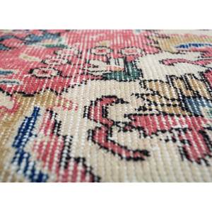 Tapis en laine vintage 9x12 rouge-orange noué à la main, motif médaillon abstrait rectangulaire pour couloir, entrée et salon - Product Image 3