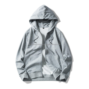 Sweat-shirts pour hommes de qualité supérieure, séchage rapide, coton respirant, manches longues, fermeture éclair tendance, motif uni brodé - Product Image 6