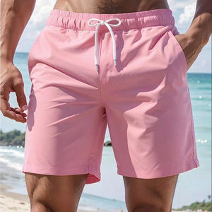 Vente en gros de shorts de fitness pour hommes à séchage rapide shorts décontractés respirants en maille unie de haute qualité Inde toile taille élastique cordon de serrage - Product Image 1
