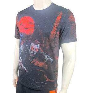 Camisetas de Manga Corta con Cuello Redondo para Hombre, Estampado Digital Sólido, Casual, de Spandex/Algodón, Tejido de Punto Transpirable y Antibolitas, 180g, Corte Regular - Product Image 4