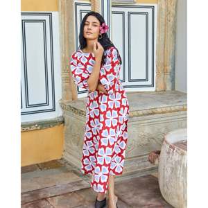 Robe de soirée Sanganer style bohème décontracté, taille unique/XS, en viscose respirante, longueur ras du sol, motif uni, taille naturelle, approvisionnement ODM - Product Image 4