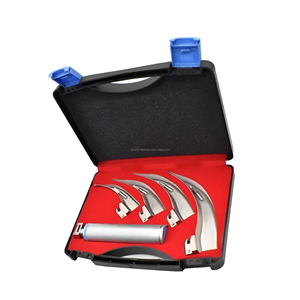 Ensemble de laryngoscope électrique LED professionnel Macintosh en acier inoxydable 4 lames courbées Poignée conventionnelle Certifié CE ISO OEM - Product Image 6