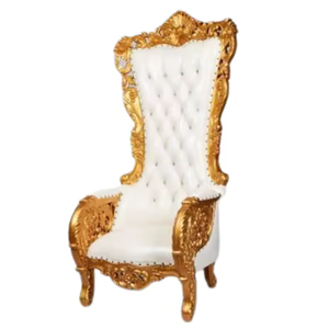 Chaise Trône de Luxe en Bois Massif et Cuir, Super Confortable, à Dossier Haut, pour Mariages et Événements, Vente en Gros Directe Usine - Meilleures Ventes - Product Image 5