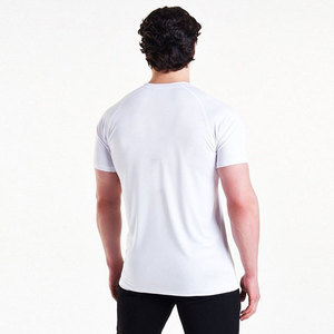 เสื้อยืดออกกำลังกายผ้าฝ้าย95% 5% อีลาสตินสำหรับผู้ชายเสื้อยืดคอกลมดีไซน์เรียบเสื้อยืดโลโก้ออกแบบได้ตามต้องการ - Product Image 2