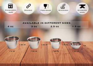 Ramekins de acero inoxidable de grado comercial, tazas de salsa de porciones individuales multifuncionales, tazas de condimentos para tazas de Salsa de cocina - Product Image 6