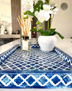 Plateau de service moderne fait à la main, écologique, en bois, avec incrustation de nacre, taille personnalisée, pour un usage domestique, best-seller - Product Image 3