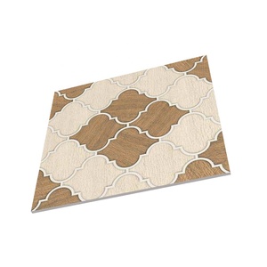 กระเบื้องพื้นเซรามิกสีไม้โบราณสีน้ำตาลเข้ม396*396ดีไซน์แบบชนบทสมัยใหม่สำหรับใช้ในสำนักงานและบ้าน - Product Image 1