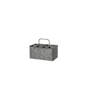 Cesta de carrito de cubiertos de Metal galvanizado con mango cómodo para el hogar, guardería, cocina, Picnics, comedor, jardín - Product Image 1