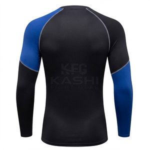 Rashguard pour homme, manches longues, extensible, en polyester/nylon, séchage rapide, coupe confortable, sécurité pour la natation, la course à pied et l'entraînement - Product Image 2