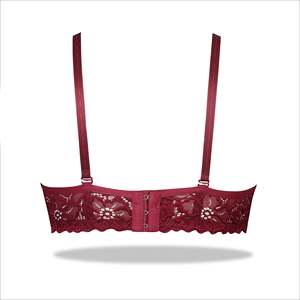 Marooon Sujetador deportivo importado turco de lujo Sujetador acolchado arrugado con bandas de malla Sujetador deportivo de lujo importado - Product Image 3