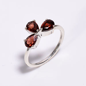 แหวนพลอยสีเงินสเตอร์ลิงสีรุ้งธรรมชาติ925สวยทำด้วยมือเครื่องประดับเงิน925 - Product Image 3