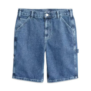 New Arrival Customized <b>Men</b> <b>Zipper</b> Loose-Fit 100% Cotton Heavyweight Denim Pants Baggy-Jeans <b>Shorts</b> OEM Serviced Custom - Product Image 1