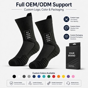 Chaussettes de travail mi-montantes de compression avec soutien de la voûte plantaire, très élastiques, pour le sport, le basketball et l'athlétisme, vente en gros - Product Image 3