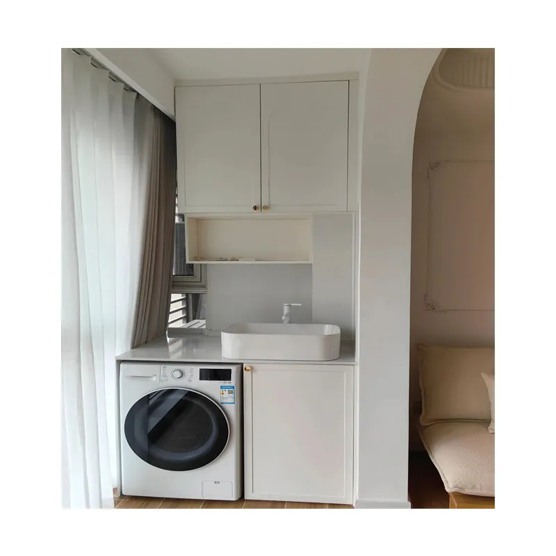 Armário para lavatório de móveis de banheiro de fabricação chinesa Armário para máquina de lavar roupa à prova d'água