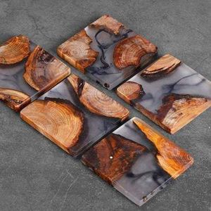 ELEVATE GARDEN-THEMED EPOXY RESIN AND WOOD COASTERS Set Stylish Cup Model Drink Coaster Good Price for Artisan Craft Use - Product Image 4