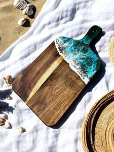 Planche à découper en bois d'acacia avec poignée Planche à charcuterie en bois Bloc à découper de cuisine pour viande fromage légumes pain fruits - Product Image 3