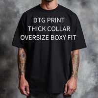 Kaos Pria Grosir Bahan Tebal 250GSM 100% Katun Model Drop Shoulder Logo Kustom OEM