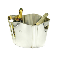 Sheffield Royal Family-Inspired 3 bouteilles pour porte-champagne en métal décor à la maison pour les occasions de baptême finition argentée